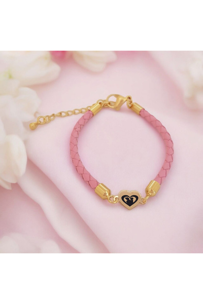 ARCHINO GOLD 14 Ayar Plakalı Altın Anne Sevgisi Temalı Hakiki Derili Kalp Mot...