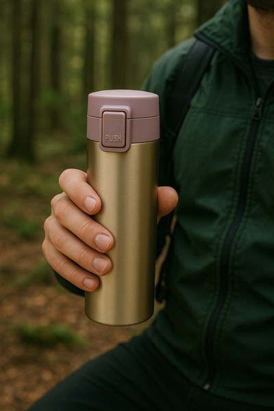 MİSSCAFE Özel Seri Snape Filtreli Çift Katmanlı Mug Termos Bardak 380ml Goldel