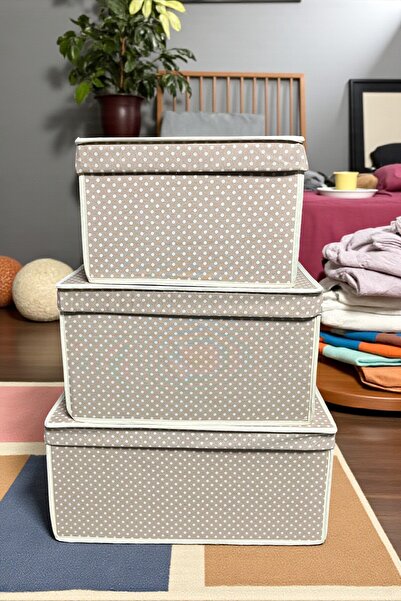 METEKS TEKSTİL 3lü Çok Amaçlı Saklama Kutusu,kutu Hurç,kutu,organizer,oyuncak...