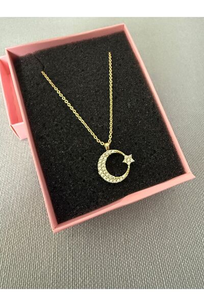 NAS fashion Ay Yıldızlı Zirkon Taşlı Kolye Şıklığın Ve Anlamın Buluştuğu Tasarım