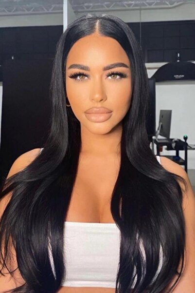 TAKIŞTIR Isıya Dayanıklı Yarımay Çıt Çıt Saç - Ht1 - Siyah-60 Cm - 110 gr 2 A...