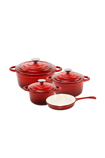 VAV GET Healthy and Safe 7-Piece Enameled Cast Iron Dutch Oven Set with Lids