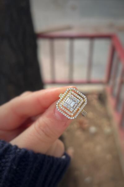 Erer Gümüş Gümüş baget taşlı yüzük