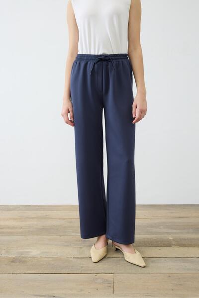 TERZİ DÜKKANI بنطال بخصر مطاطي باللون الأزرق الداكن