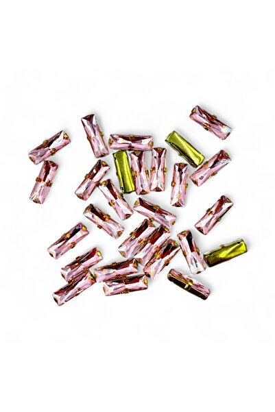 yiğit aksesuar 10 bucăți 7x21 (2,1 cm) din alamă masivă, care nu se înghețează, cu carcasă, sticlă, piatră, baghetă, alamă, aur, carcasă roz