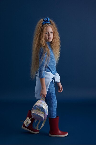 LUESS Set de bluză cu guler pescar din țesătură elastică pentru fete (2-3 ani 7-8 ani)