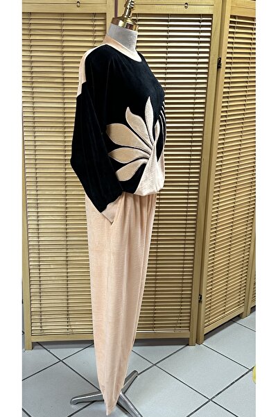 GÖKŞİN MODA Çeyizlik Pamuklu Kadife Somon Eşofman