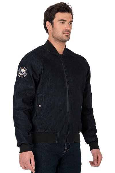 The Biker Jeans Night Flight Bomber Dark Blue Korumalı Motosiklet Montu