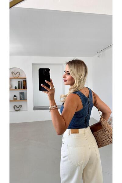 Sezgi Tekin Бюстгальтер з застібкою на спині та хрестоподібним декором, темно-синій