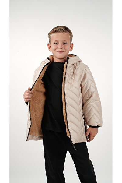 DUBLİNO KİDS Erkek Çocuk Su Ve Rüzgar Geçirmez Içi Wersoftlu Kapşonlu Mont