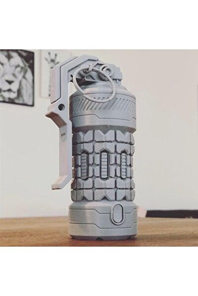 CosmosCraft Oyuncak El Bombası Figür Gri Renk,pla,14 Cm