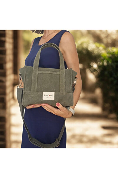 La Cocci Cocci Chic Midi Mumlu Kanvas El Çantası-Haki
