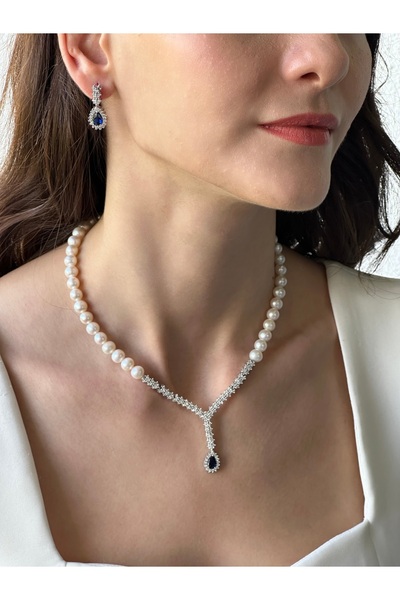 İLK İNCİ TAKI İnci Set – ST035 Lacivert Safir