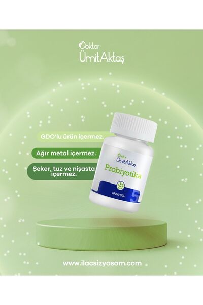 Dr. Ümit Aktaş Probiyotika - 30 Enterik Kapsül - Gıda Takviyesi
