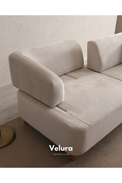 Velura Home & Living Chery Üçlü Koltuk & Kanepe (3'lü Krem)
