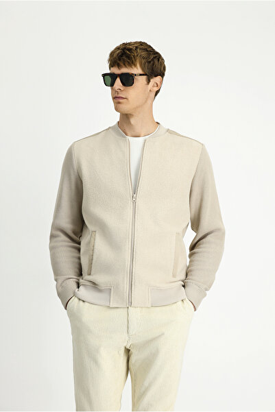 Kiğılı Κανονικό Ft Stand Collar Βαμβακερό ζακέτα με φερμουάρ