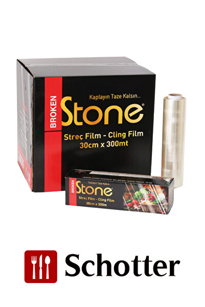 Broken Stone فيلم تغليف طعام من البولي فينيل كلوريد - 30 سم × 300 متر - 8 ميك...