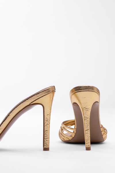 Tasarım Lace and Stone Detailed Ankle Buckle Evening Dress Heeled Shoes for Special Occasions