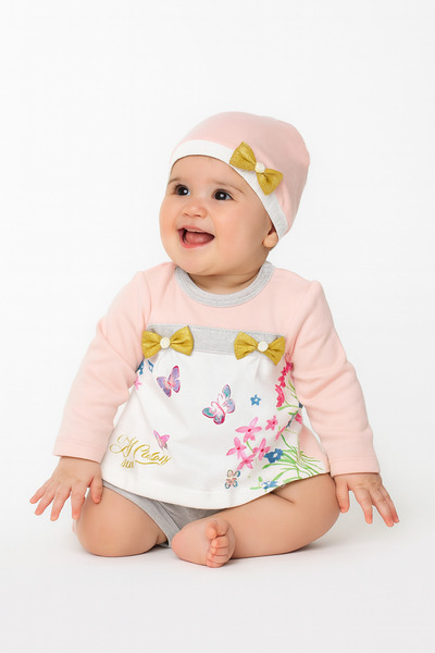 KAMİKAM تنورة-جسم مع قبعة، فيلكرو، قطن، عالي الجودة، جسم طفل