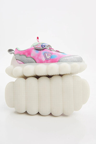 Vicco Baby Girl Silver Sneakers with Balloon Lights