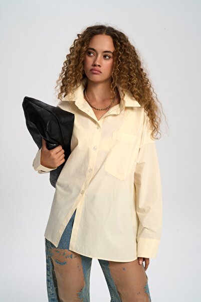 MAI STUDIOS CO. قميص جوزي أصفر كبير الحجم