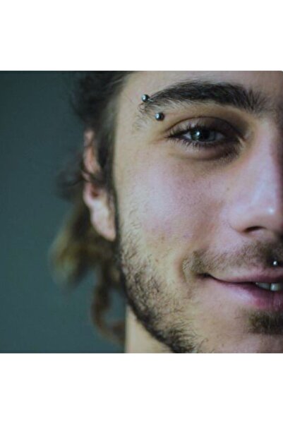 Heppii Gümüş Renkli Cerrahi Çelik Kaş Piercingi 6 mm