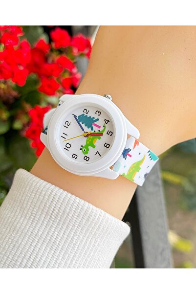 Weluxa Dinosaur Patterned Children's Wrist Watch for Ages 6 and up with Silicone Band