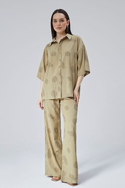 Bolivente Kadın Haki Oversize Gömlek