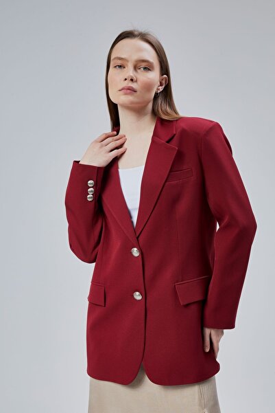 Bolivente Women's Oversize Lined Woven Blazer Jacket