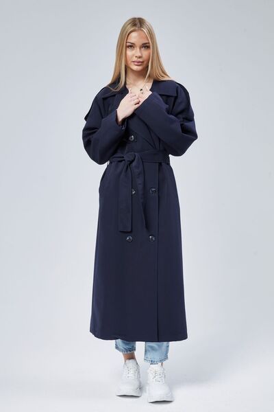 Bolivente Жіночий довгий тренчкот на підкладці в стилі оверсайз