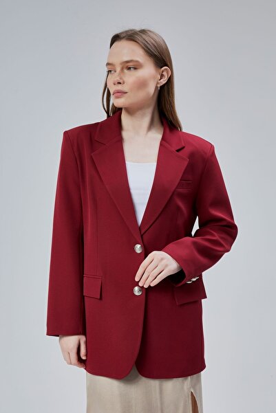 Bolivente Women's Oversize Lined Woven Blazer Jacket