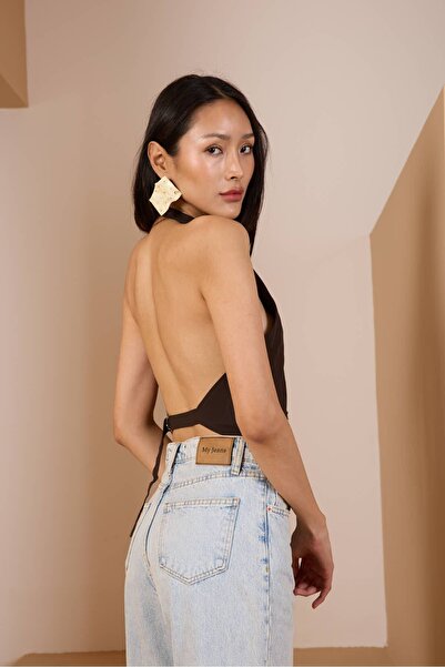 Bolivente Bitter Brown Backless Woven Vest