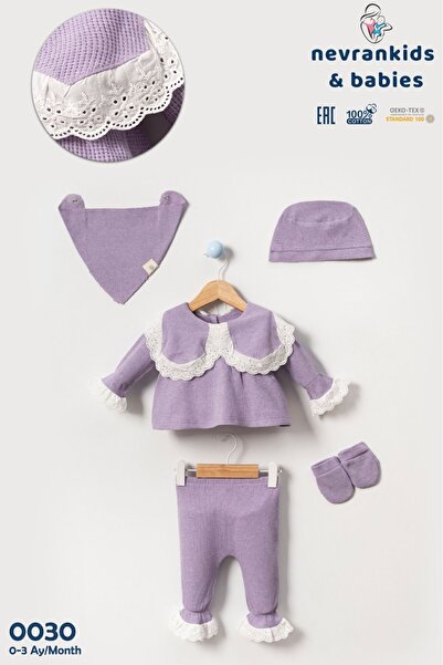 nevrankids Kız Bebek Fistolu Hastane Çıkışı 5'Li Yeni Doğan Seti 0-3 Ay