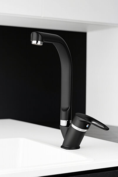 KUSTAR Black Mix Tyal Kitchen Sink Faucet Herringbone Pipe