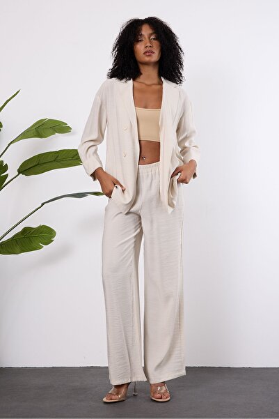 Bolivente Stone Regular Elastic Waist Loose Trousers