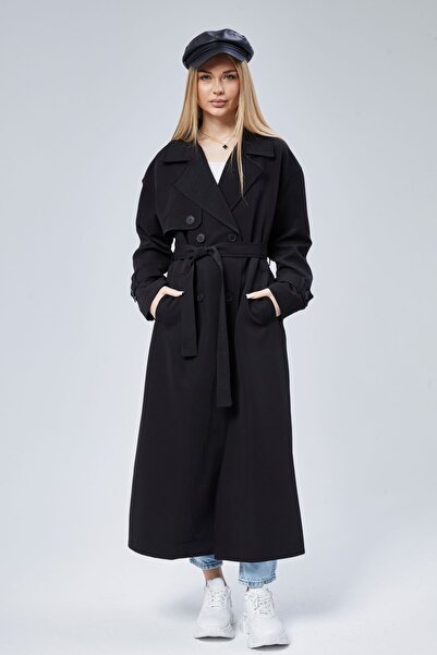 Bolivente Oversize Rüzgarlık Detaylı Trençkot