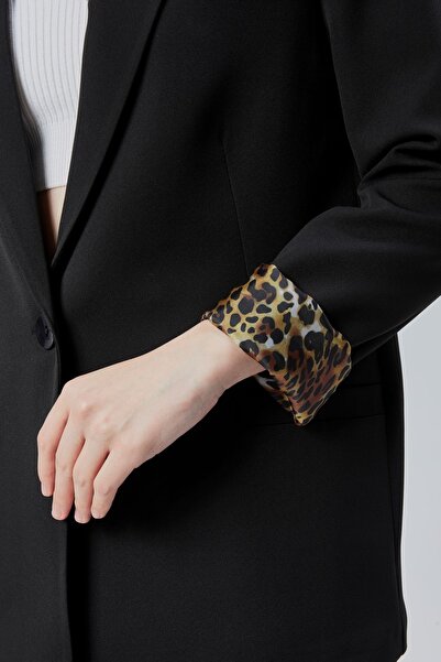 Bolivente Μαύρο μπλέιζερ με διπλό γιακά με λεπτομέρεια με διπλό μανίκι και κανονικό επένδυση