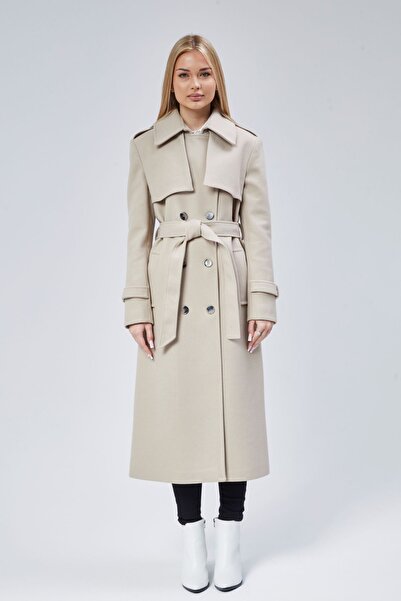 Bolivente Γυναικείο κανονικό αντιανεμικό παλτό με λεπτομέρειες