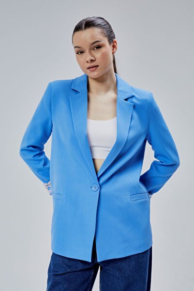 Bolivente Σκούρο μπλε διπλό γιακά με λεπτομέρεια με κανονικό βαμμένο μπλέιζερ