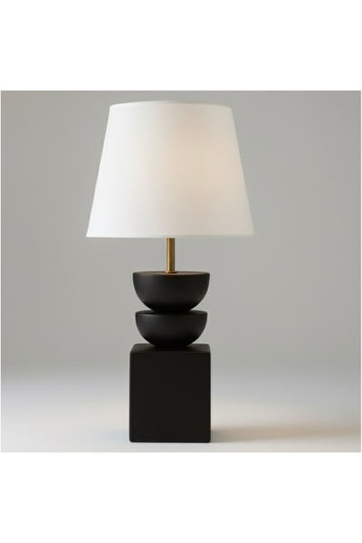 PALMA RIVA Lima Büyük Boy Gold Detaylı Siyah Abajur