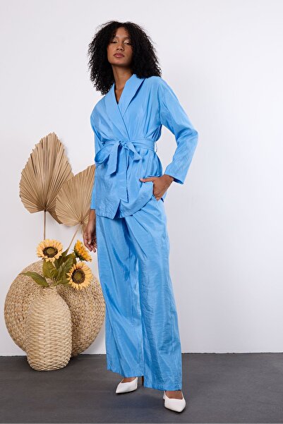 Bolivente Set kimono oversize albastru bebeluș