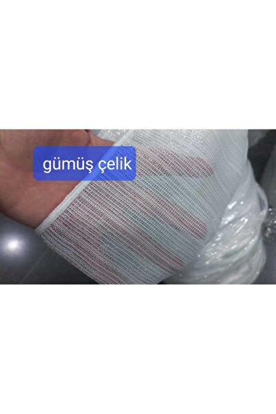 Store Gümüş sıralı çelik tül perde
