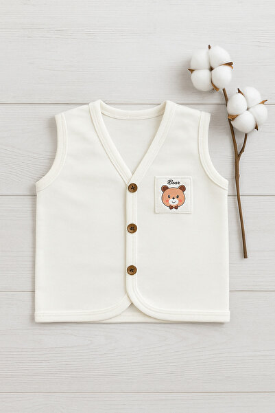 Baharda Nova %100 Pamuk Bebek Penye Yelek 3'lü Set / Kız Erkek Unisex