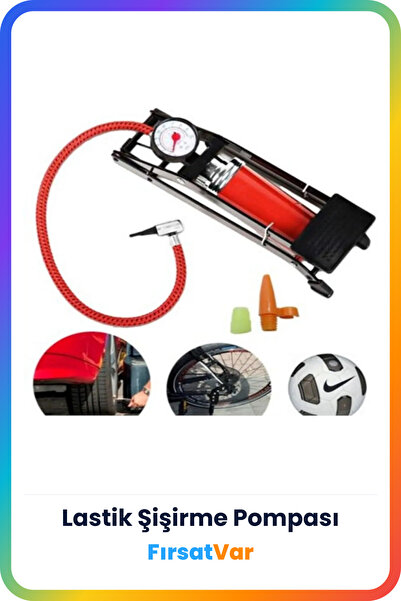 FırsatVar Oto Araç Kompresör Manuel Pompa Motosiklet Lastik Teker Şişirme Aya...