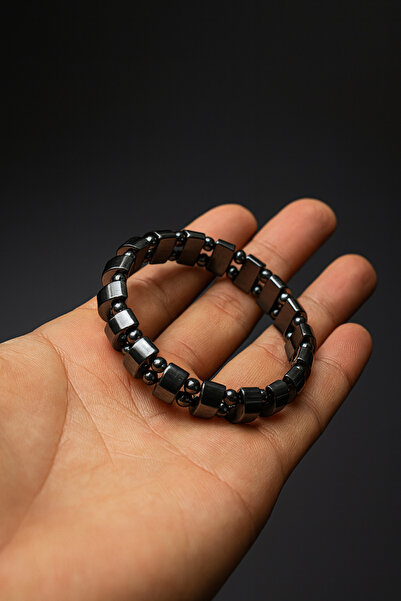 nss sky rock Unisex Doğal Taş Bileklik Hematit Bileklik(GÜÇ VE EKLEM TAŞI)