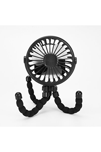 Choice مروحة عربة أطفال سوداء بمشبك تثبيت على حامل ثلاثي مرن وبطارية قابلة لإ...