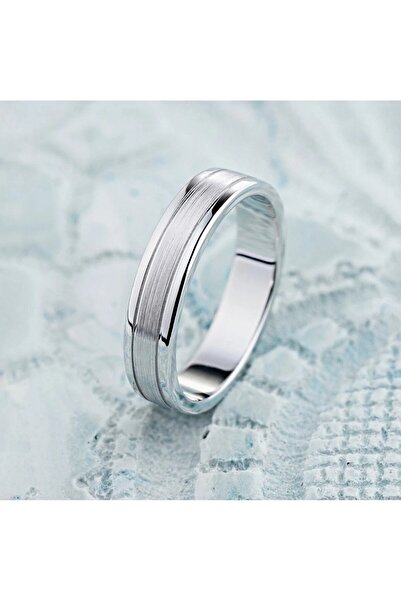 deren gümüş 4mm Mat Zemin Erkek Gümüş Alyans 925ayar