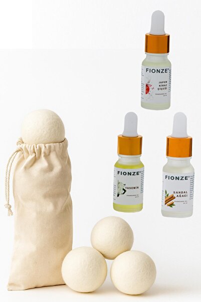 fionze مجموعة كرات وروائح تجفيف الملابس - للمجفف - 3 كرات و3 روائح (Ya