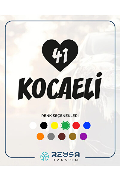 Reysa Tasarım ملصق سيارة على شكل قلب 41 كوكاي 17x17 سم أسود