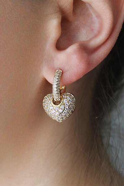 Nenya أقراط الحب المطرزة بحجر الزركون الفولاذي VIP مع طرف قابل للإزالة